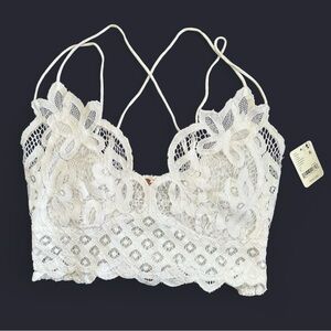 Free People Adella White Lace Bralette